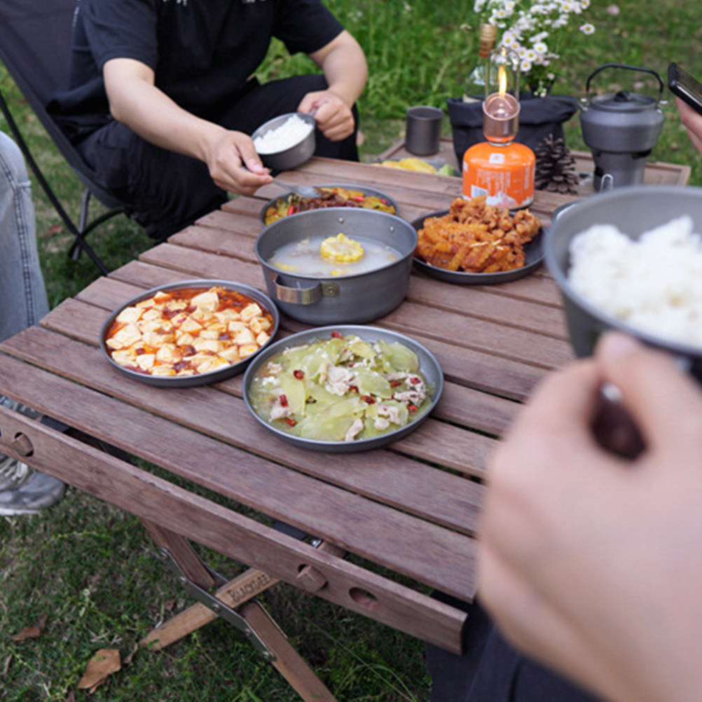 Food Snacks For Camping - 1Pcs Lightweight Aluminium Alloy Dinner Plate