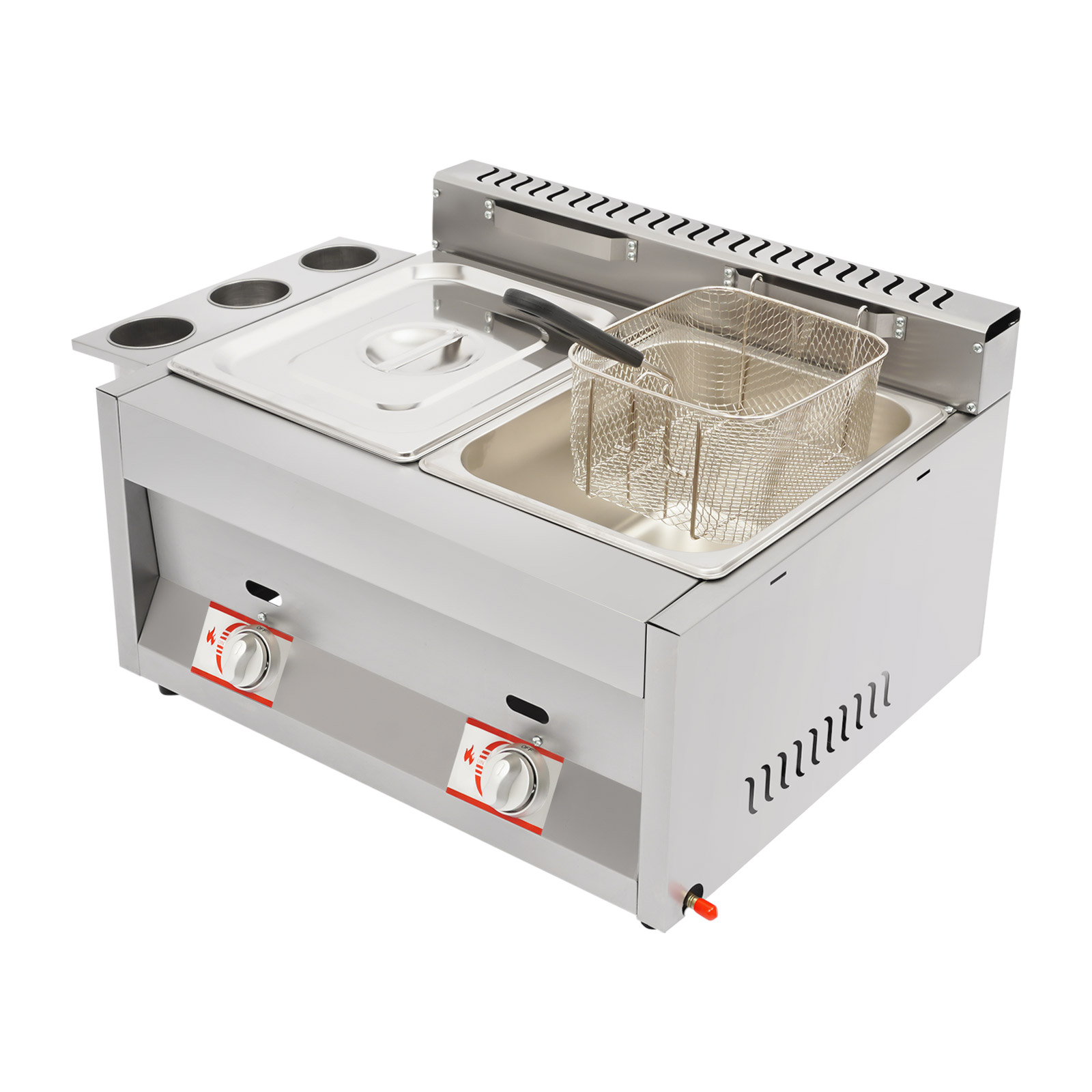 Fast Food With Snacks - Commercial Deep Fryer 2-Tank 6.34Qt LPG