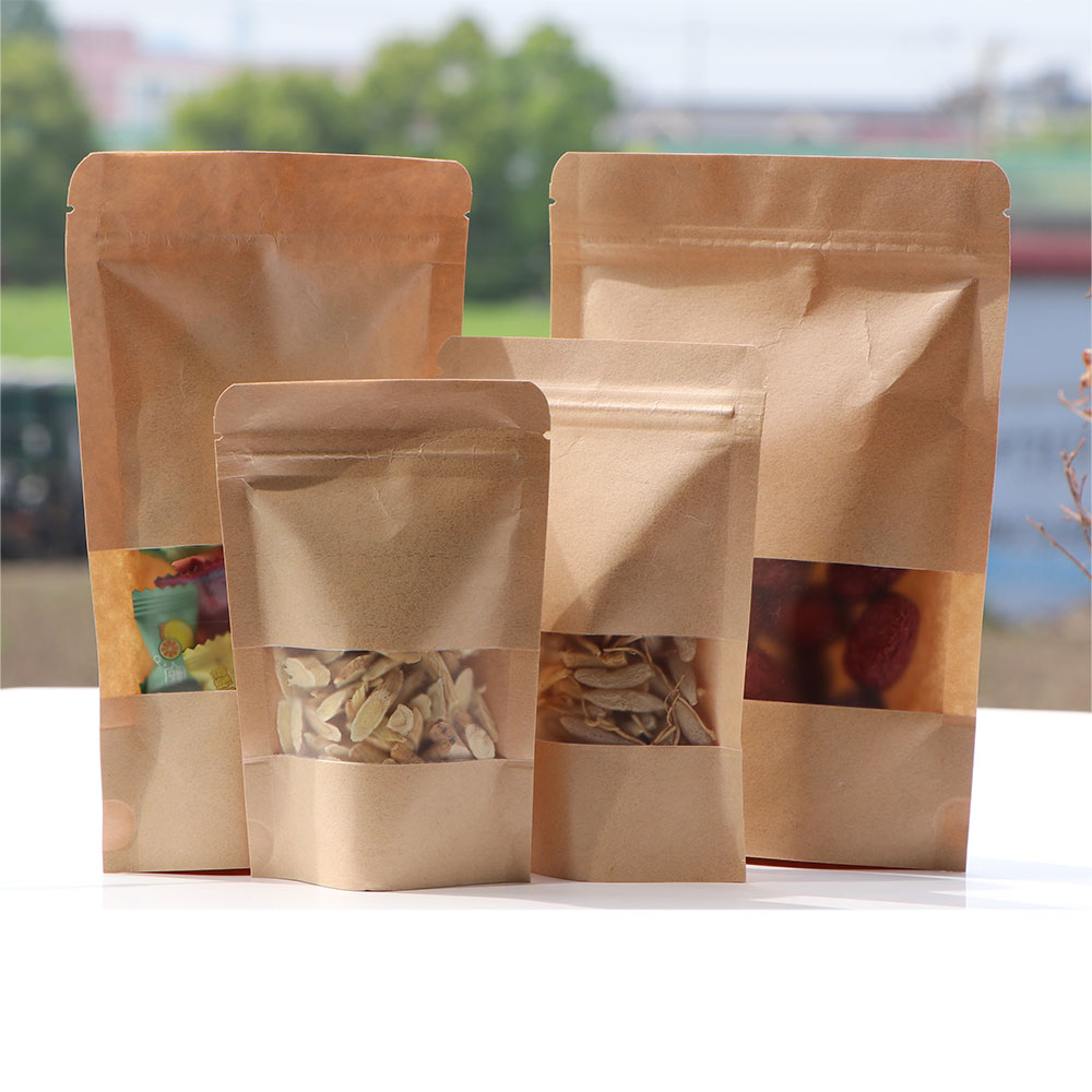 Food Day Snacks - Kraft Paper Zip Lock Bags with