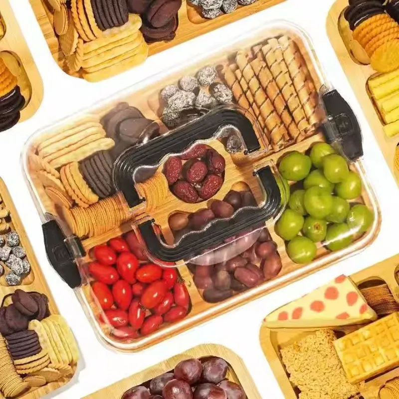 Food Snacks For Camping - Wooden Cheese Board Snack Tray Picnic