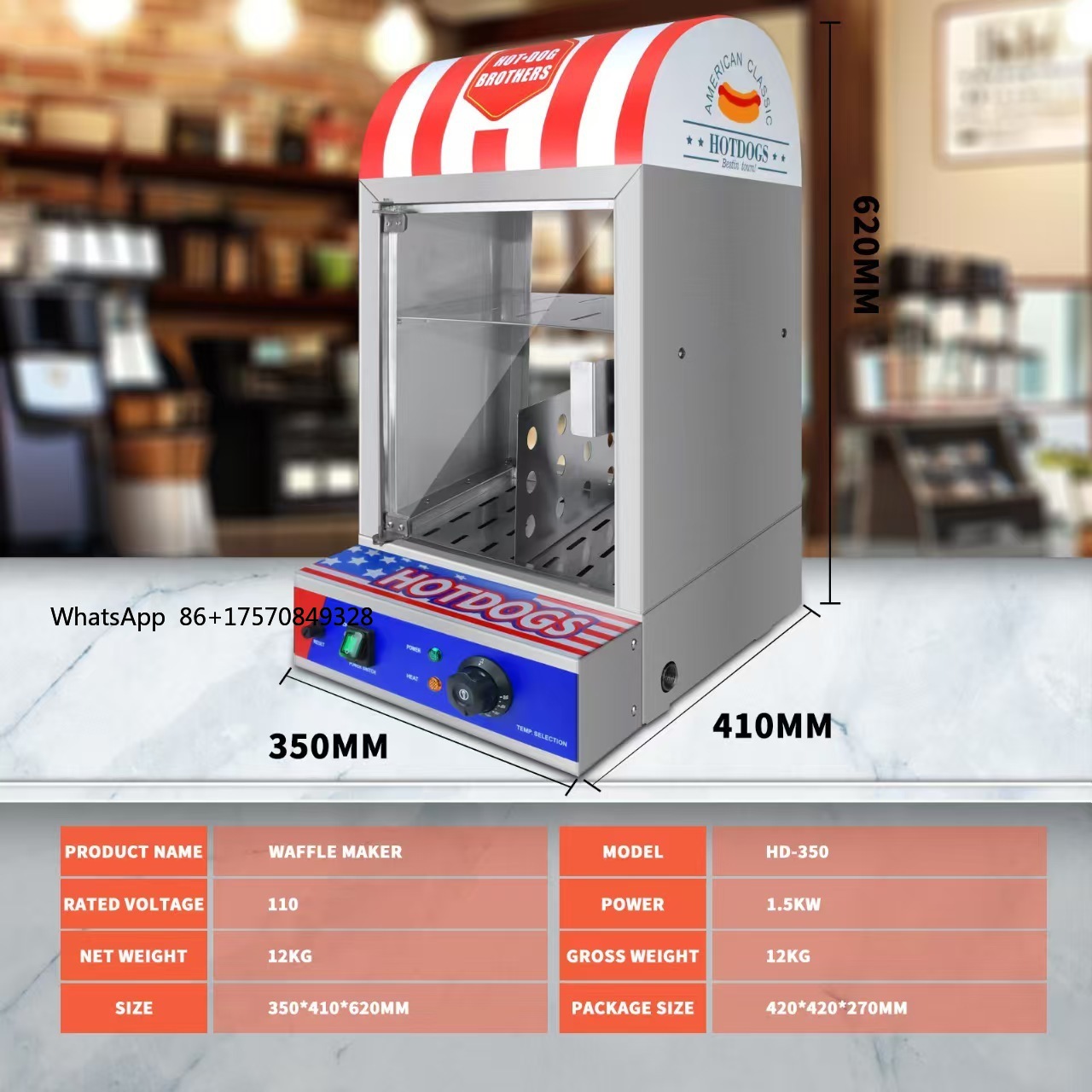 Snacks Food Warmer - Commercial Automatic Hot Dog Bun Warmer
