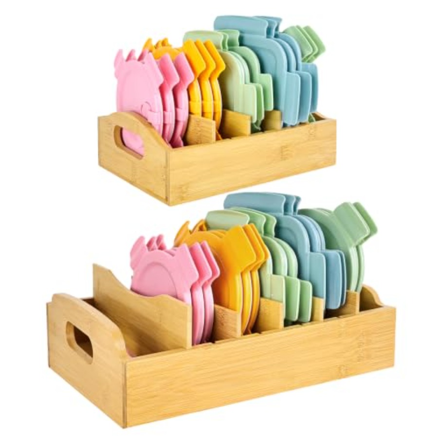 Food X - 2 Pack Bamboo Lid Organizer, 10.6