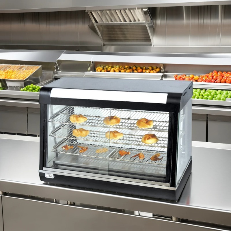 Snacks Food Warmer - Commercial Glass Food Warmer Display showcase