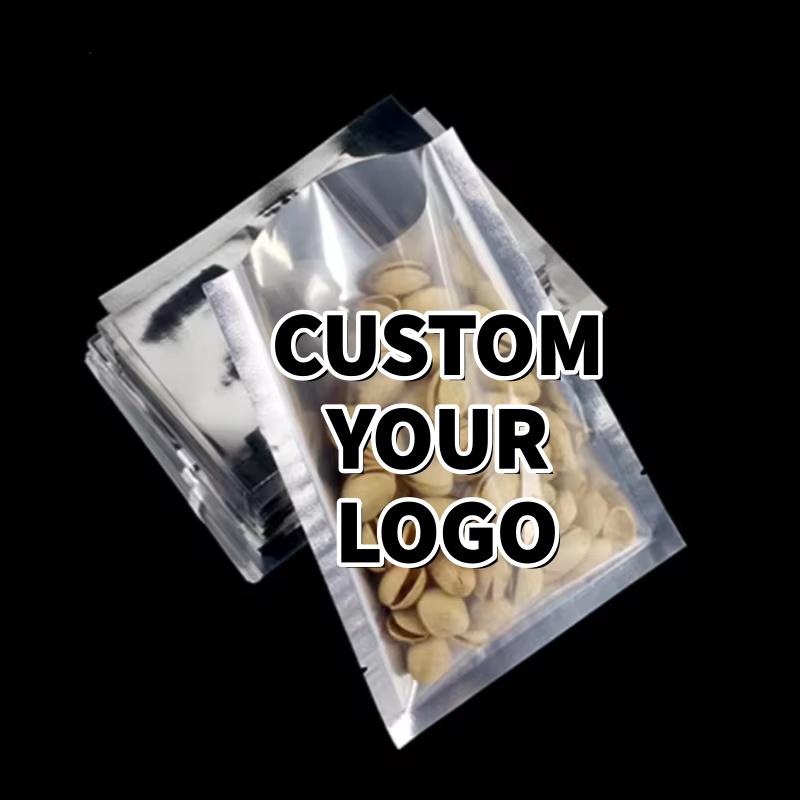 Food Day Snacks - 100 Pack Silver Glossy Flat Pouches