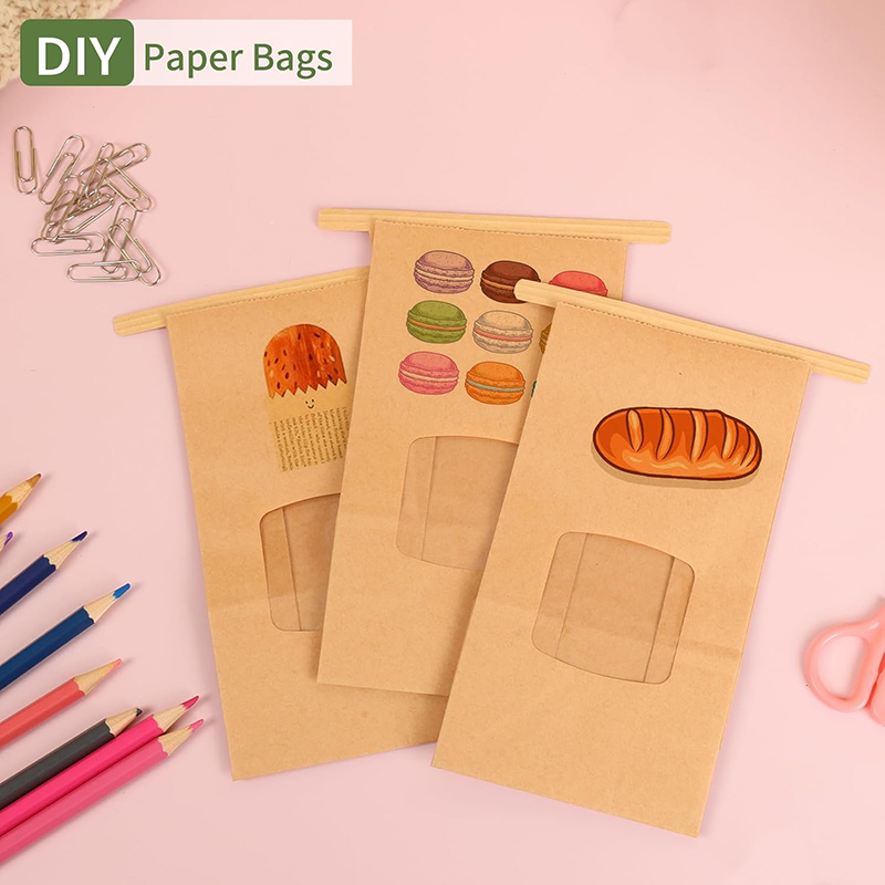 10Pcs Bakery Bags, Window Seal - Food Day Snacks ulasan dan harga