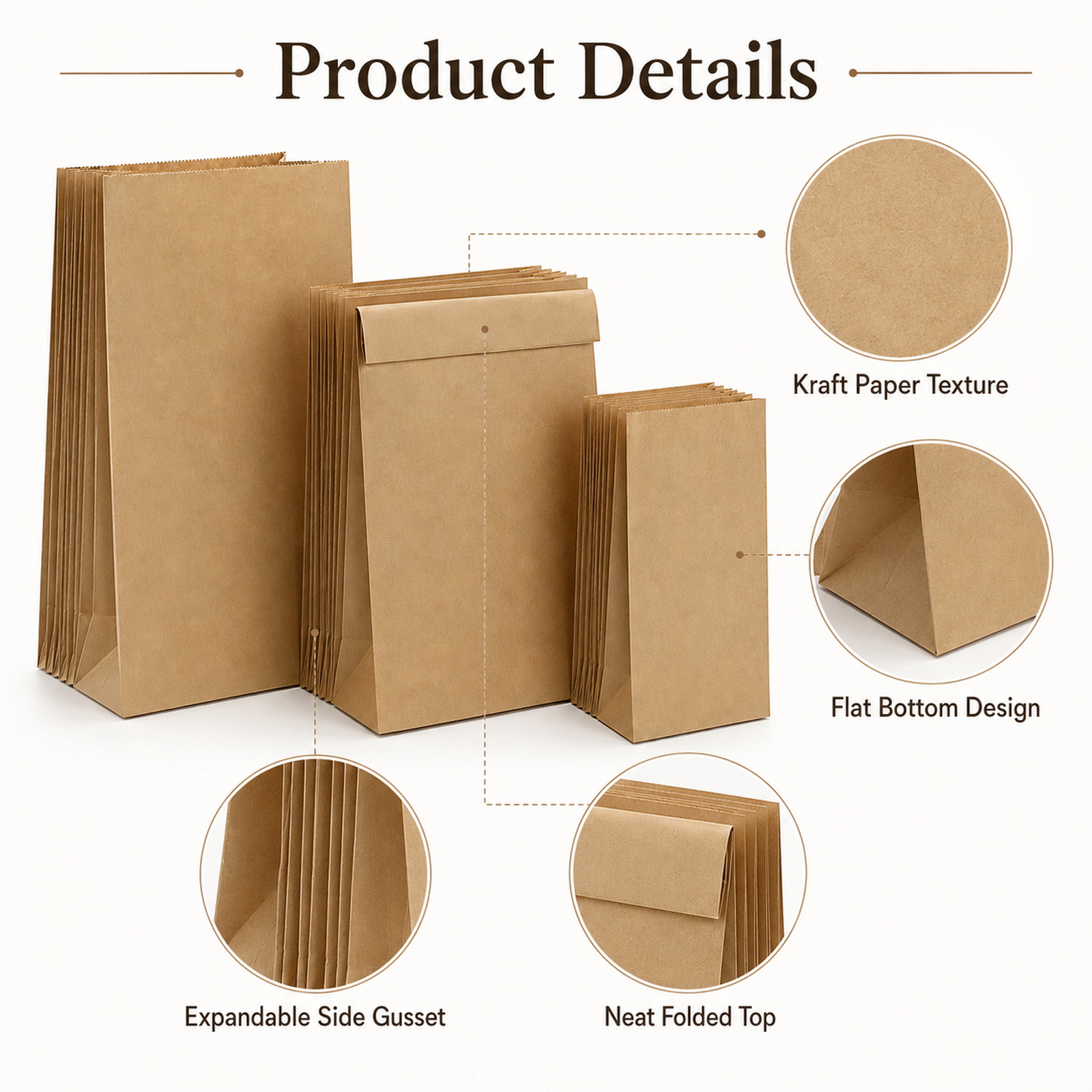 10-30Pcs Eco-Friendly Kraft Br - Food Day Snacks ulasan dan harga