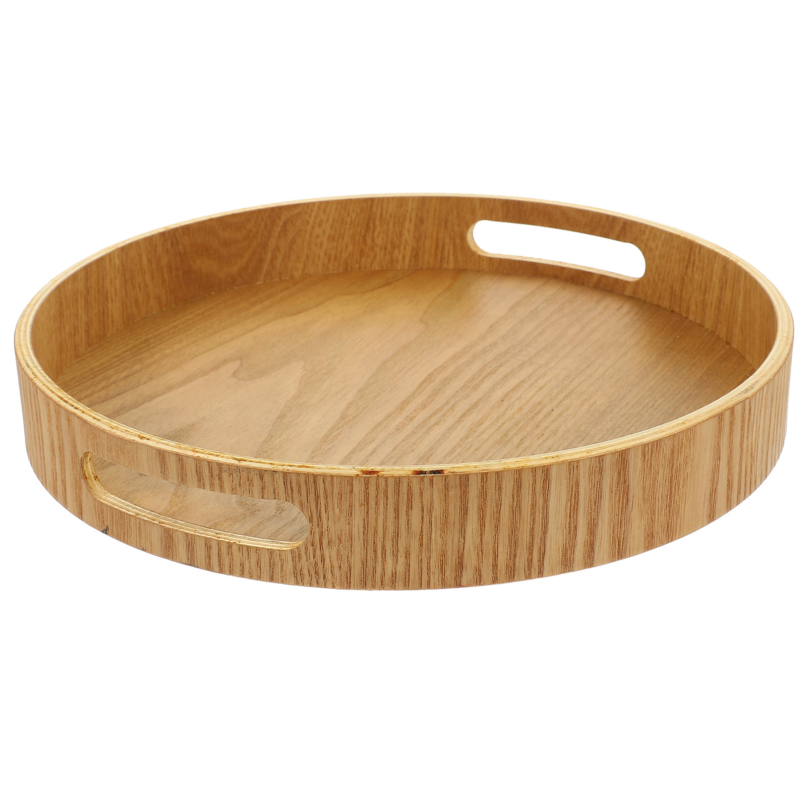 Round Wooden Serving Tray Natu - Food Snacks For Camping ulasan dan harga