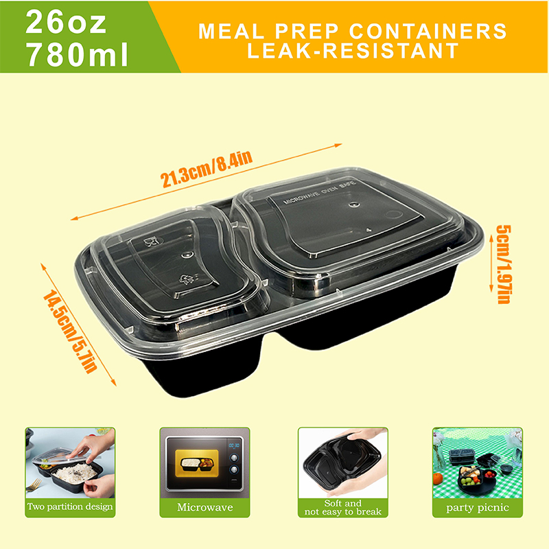10/40 Pack 26 oz Two-Compartme - Fast Food With Snacks ulasan dan harga