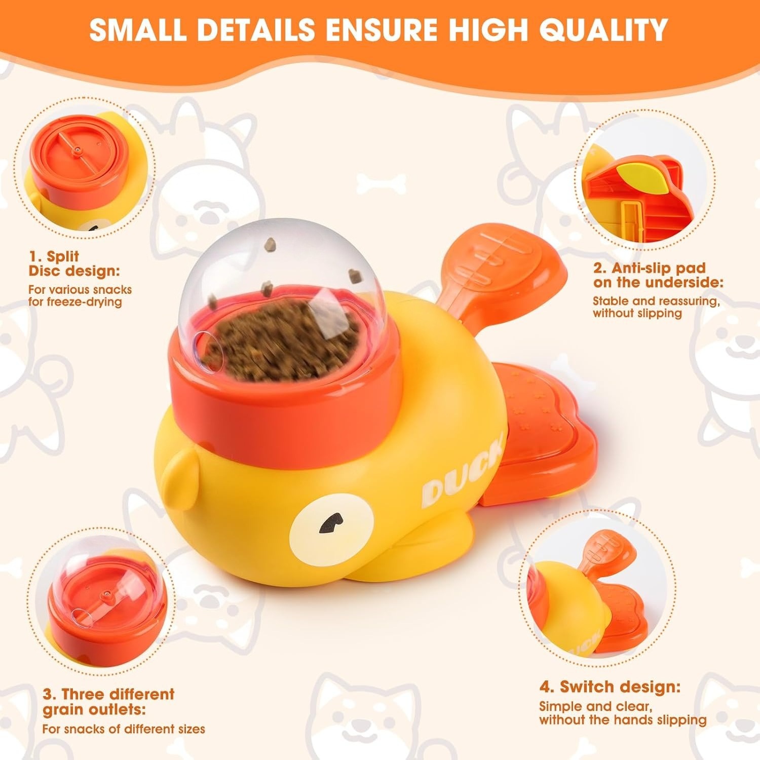 Yellow Duck Pet Snack Dispense - Yellow Food Snacks ulasan dan harga