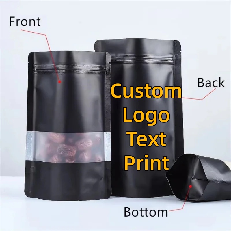100PCS Stand-up Matte Black Al - Food Day Snacks ulasan dan harga