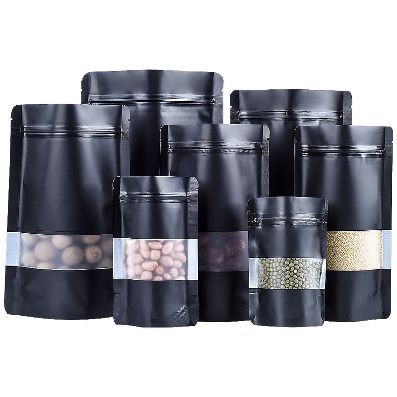100PCS Stand-up Matte Black Al - Food Day Snacks ulasan dan harga