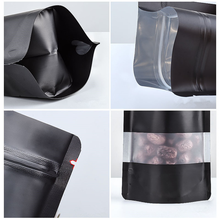 100PCS Stand-up Matte Black Al - Food Day Snacks ulasan dan harga