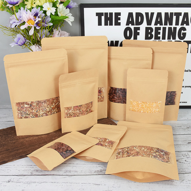 20/50pcs Kraft Paper Zip Lock  - Food Day Snacks ulasan dan harga