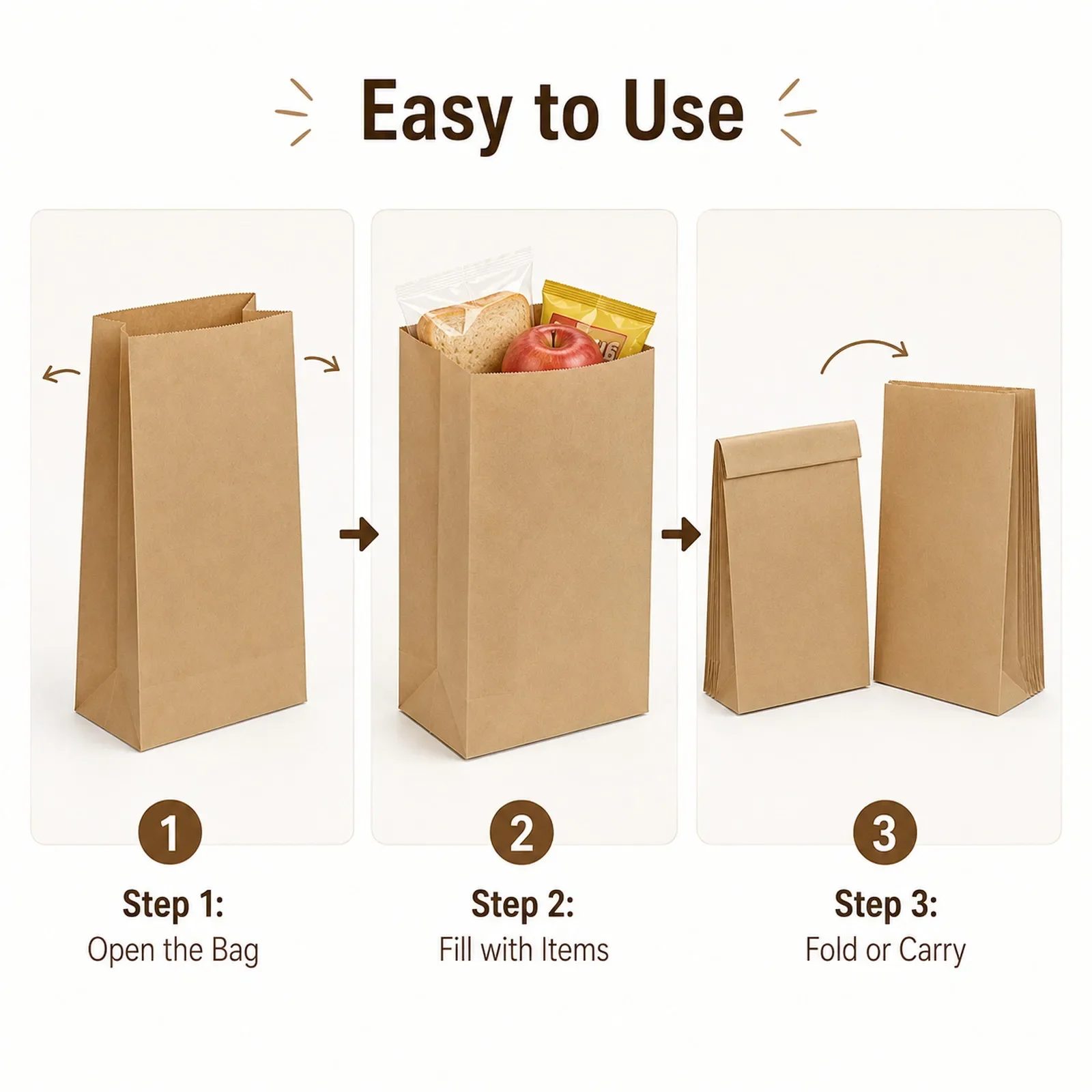 10-30Pcs Small Brown Kraft Pap - Food Day Snacks ulasan dan harga
